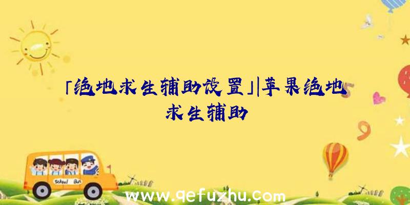 「绝地求生辅助设置」|苹果绝地求生辅助